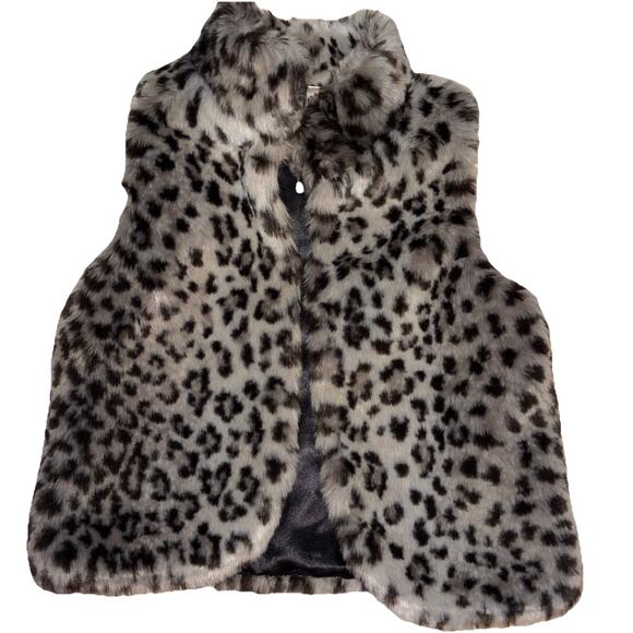Cherokee Faux Fur Leopard Print Vest Girls Large Animal Print - Picture 3 of 6